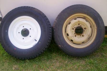 The new wheel is on left. 