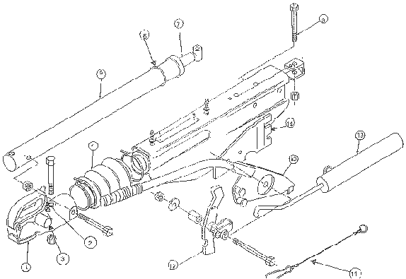 An example of an hydraulically damped square tube coupling