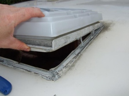 Once done, you can gently prise the old roof vent up 