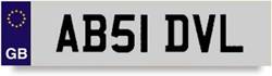 UK Euro plate front