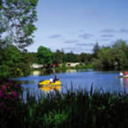 The boating lake at Haggerston Castle Holiday Park