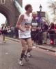 Running the London Marathon in April 2002.