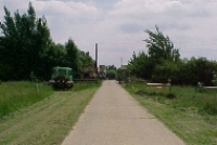 The driveway into the site