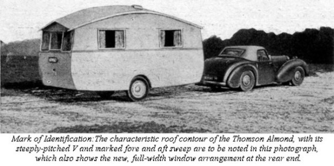 MARK OF Identification-The characteristic roof contour of the Thomson Almond, with its steeply-pitched V and marked fore and aft sweep are to be noted in this photograph, which also shows the new, full-width window arrangement at
the rear end.
 width=