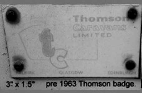 Supplied by Thomson badge from 1963 caravan